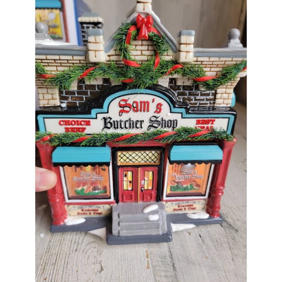Dept 56 799931 Sam's Butcher Shop snow village accessory Xmas meat - Picture 2 of 7